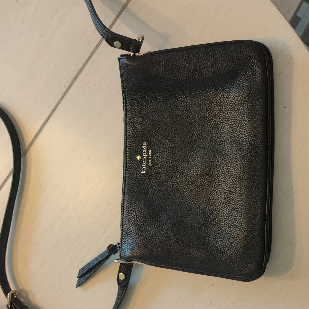 Kate Spade Genuine Leather Black Small Crossbody Purse